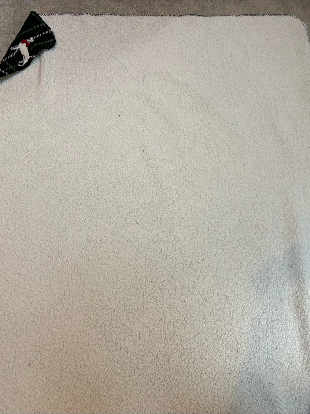 Victoria's Secret Plaid Dog Blanket with White Puppy Motif. So soft!